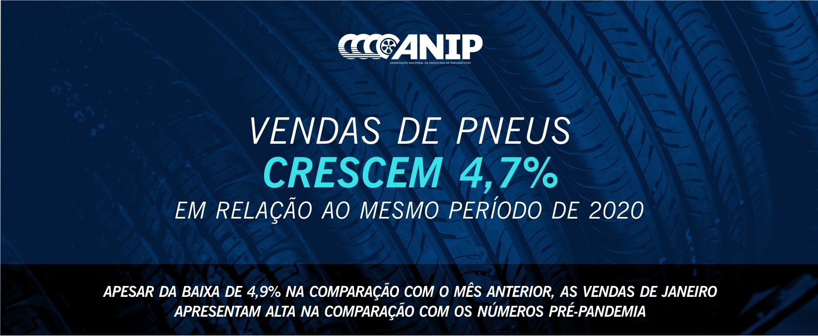 Vendas de pneus crescem 4,7% em relação ao mesmo período de 2020