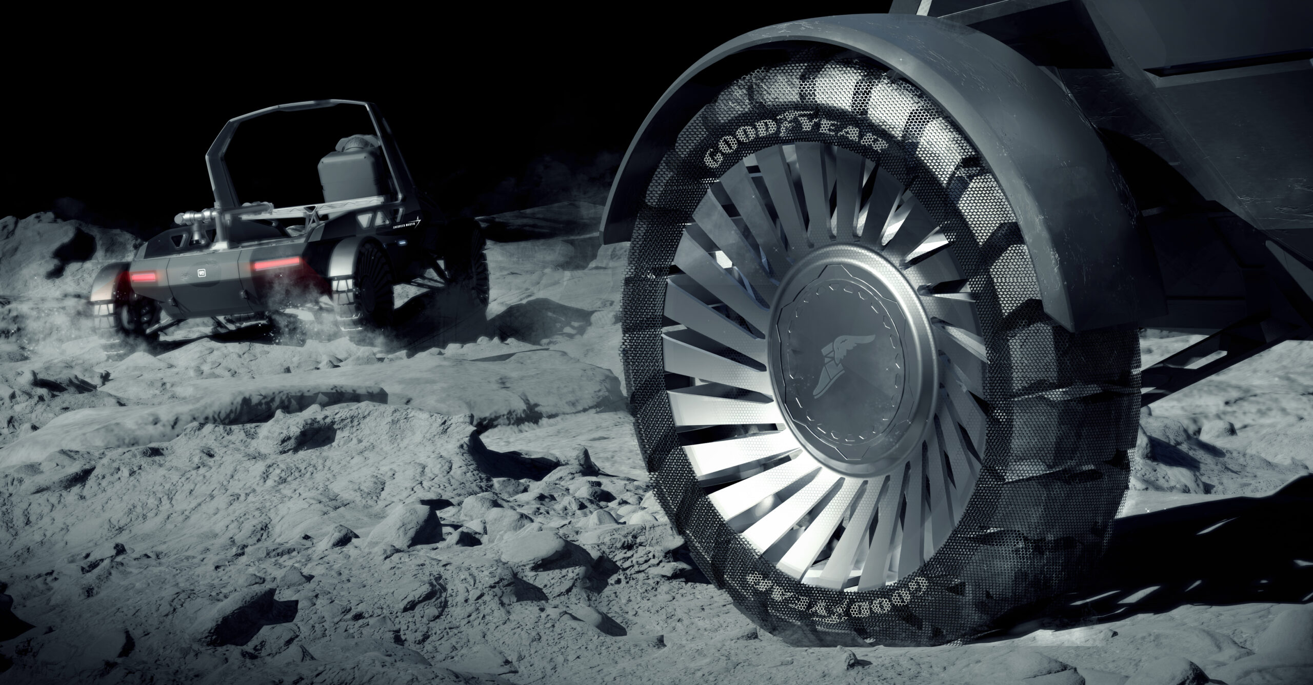 Goodyear desenvolve pneus sem ar para os rovers lunares Apollo