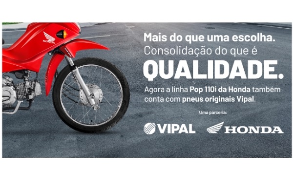 Vipal Borrachas expande parceria com a Honda e é fornecedora oficial de pneus para Pop 110i